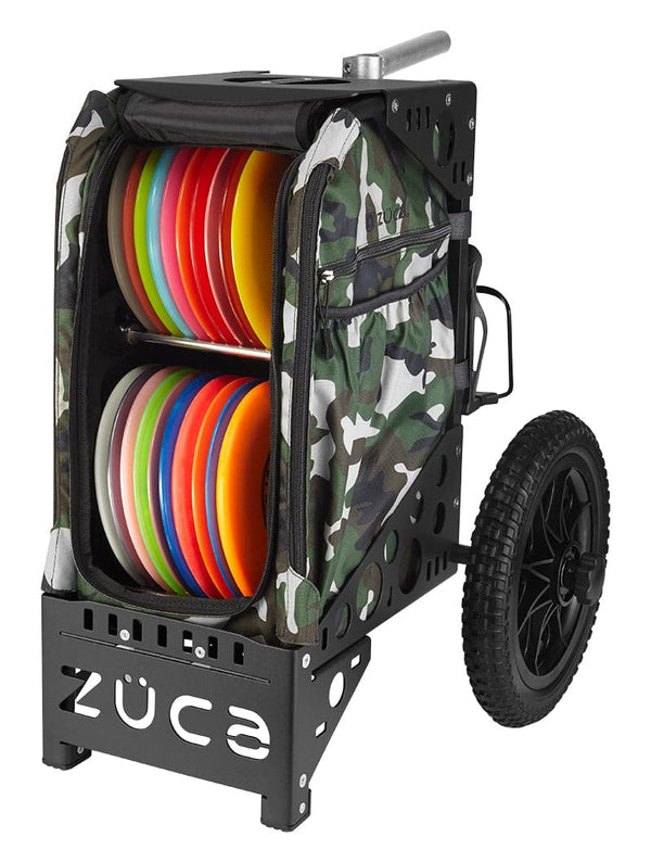 Zuca Black All Terrain Disc Golf Cart - Woodland Camo All Terrain Insert Bag