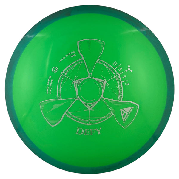 Axiom Neutron Defy driver disc, light green disc with green rim