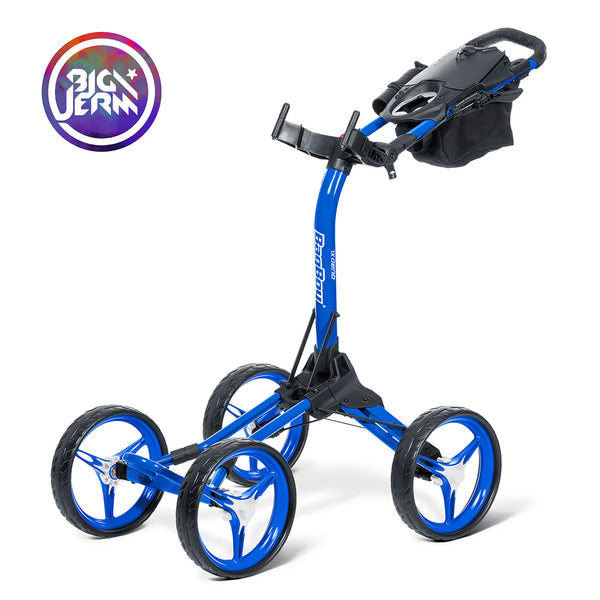 Bag Boy Disc Golf Quad XL Push Cart - Blue/White