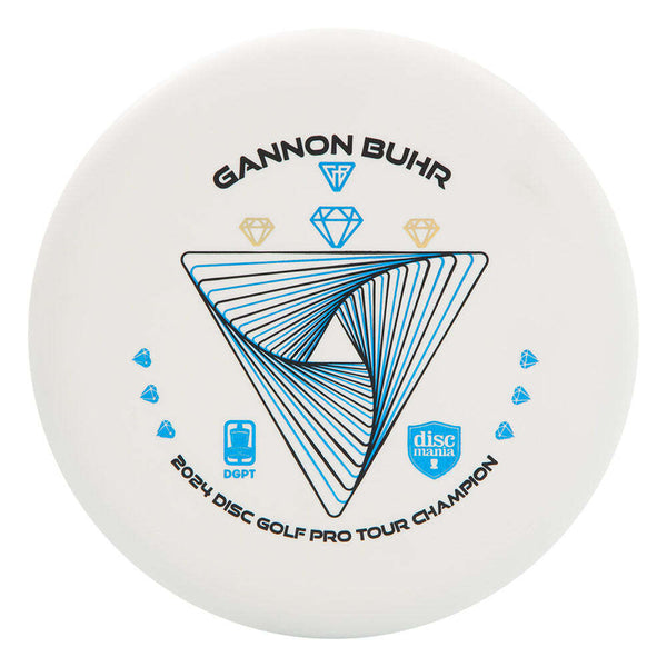 Discmania D-Line Flex 3 Gannon Buhr P2X putt & approach disc, Gannon Buhr 2024 DGPT Champion stamp, white disc