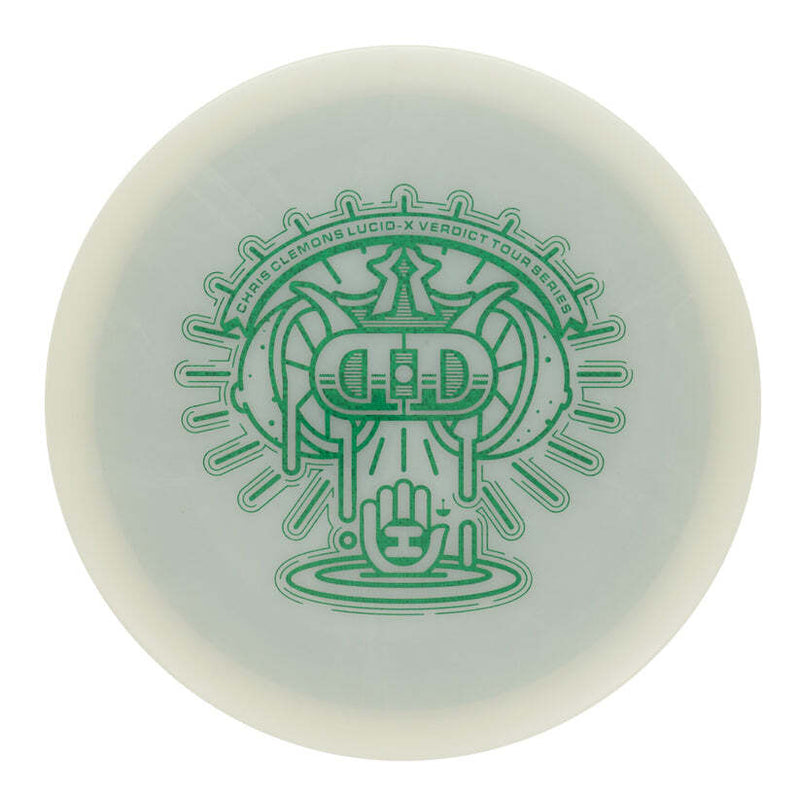 Dynamic Discs Lucid-X Verdict midrange disc, Chris Clemons 2022 Tour Series stamp, white disc