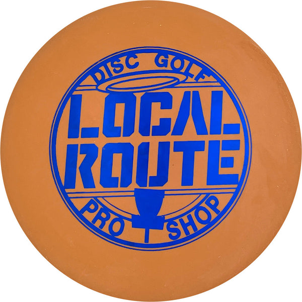 EV-7 OG Soft Phi putt & approach disc, Local Route "In the Circle"  stamp, dark orange disc