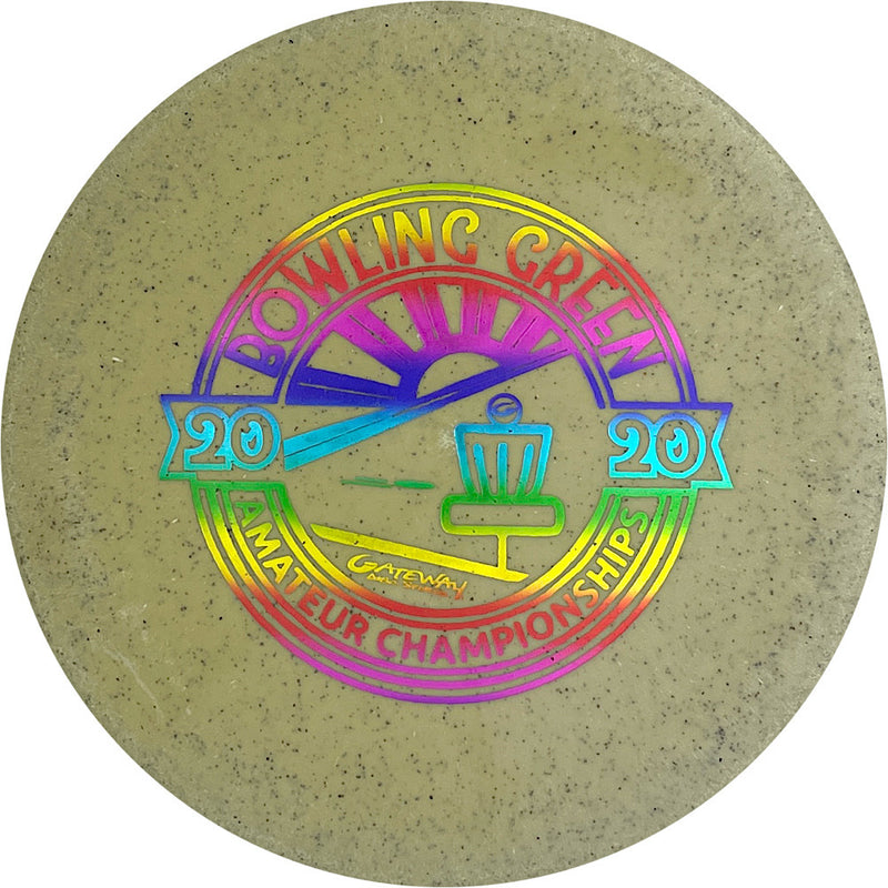 Gateway Organic Hemp SSS Wizard putt & approach disc, 2020 Bowling Green Amateur Championships stamp, light brown disc