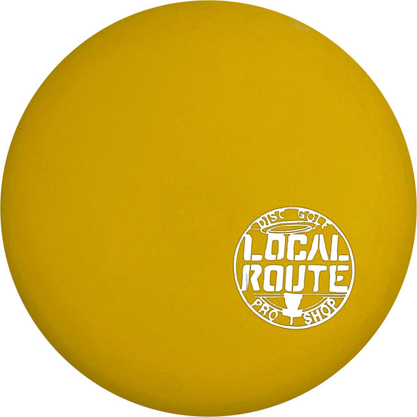 Gateway Suregrip Firm Magic putt & approach disc, Local Route "In the Circle" Mini Stamp stamp, yellow disc