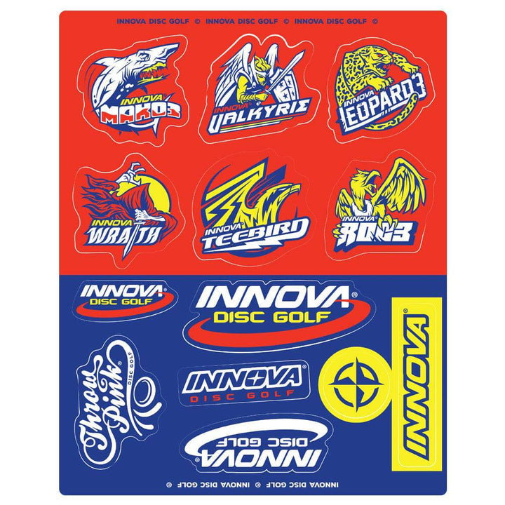 Innova Disc Golf Sticker Sheet (Red & Blue)