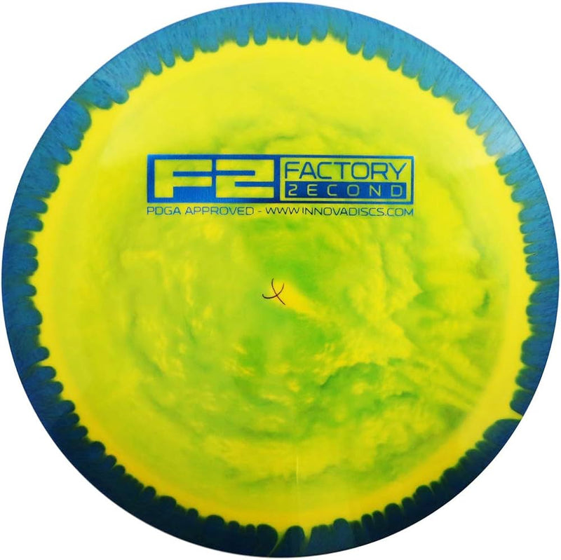 Innova Halo Star Shryke - F2 Factory Second Bar Stamp driver, Green-Yellow disc with blue rim