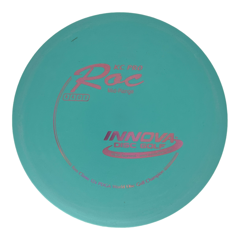 Innova KC Pro Roc midrange disc, Ken Climo 12x World Champion stamp, blue disc