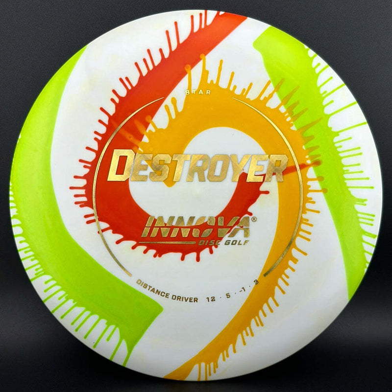 Innova Star Tie Dye Destroyer driver disc, tie dye disc