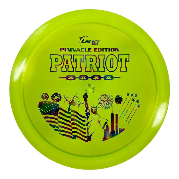 Legacy Pinnacle Patriot fairway driver disc, lime green disc