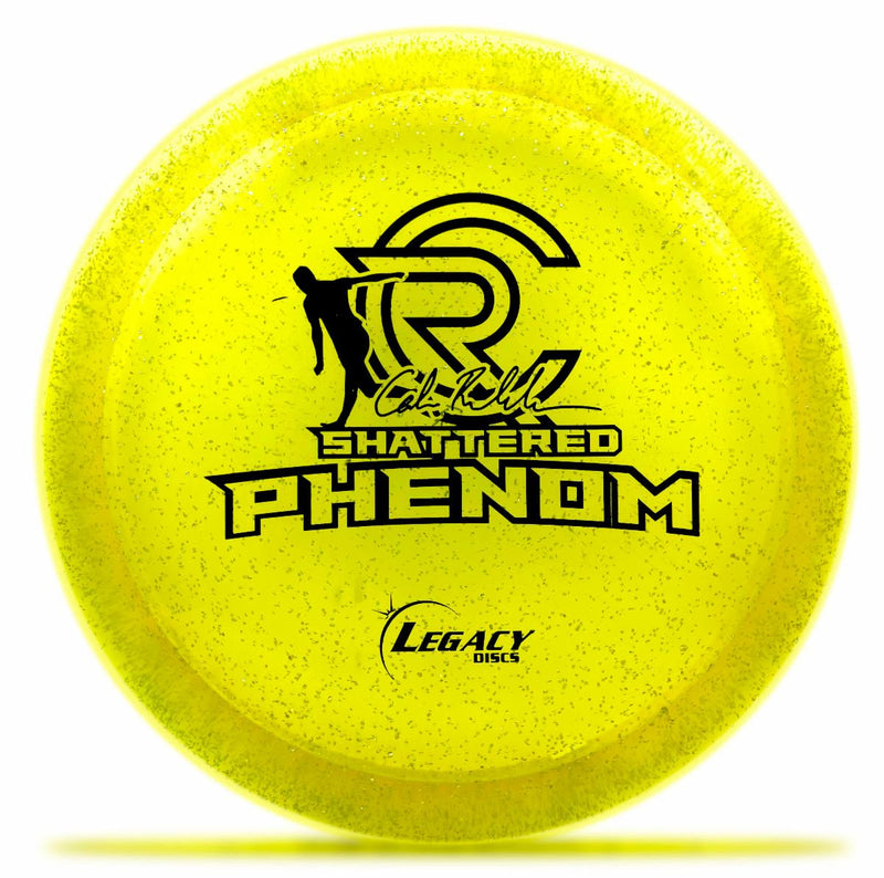 Legacy Shattered Pinnacle Phenom fairway driver disc, Cole Redalen 2022 Signature Series stamp, yellow disc