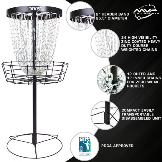 MVP Black Hole Pro Disc Golf Basket