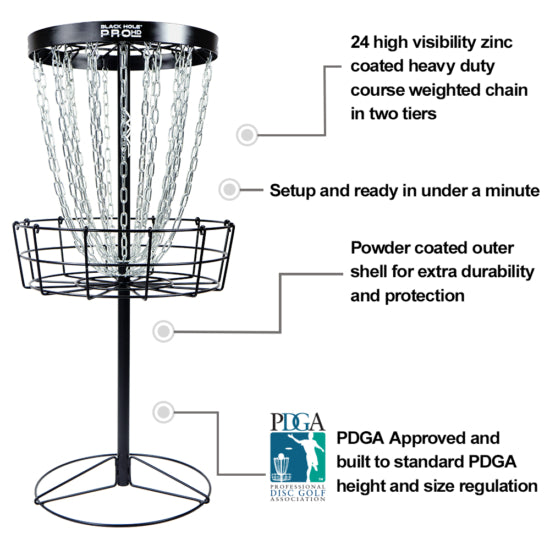 MVP Black Hole Pro HD Disc Golf Basket