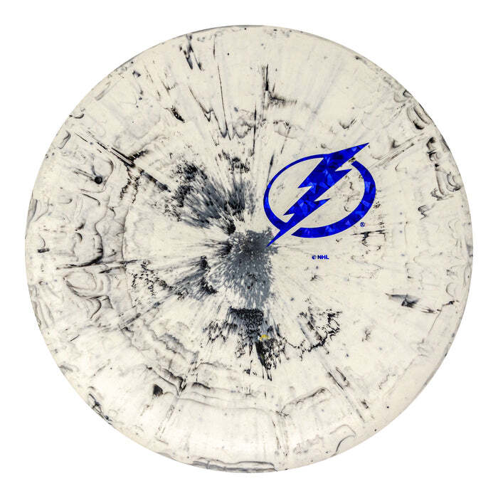 Prodigy 300 Fractal PA-3 putt & approach disc, NHL Collection Black Ice "Tampa Bay Lightning" stamp, white and black disc