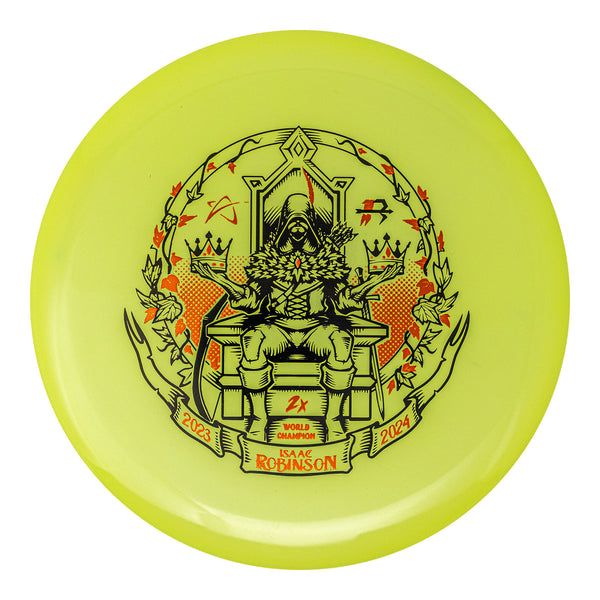 Prodigy 400 Glow PA-3 putt & approach disc, Isaac Robinson 2x World Champion "Tyrant's Fall" stamp, yellow disc