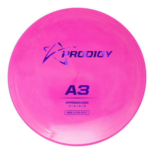 Prodigy 400 Ultra Soft A3 putt & approach disc, pink disc