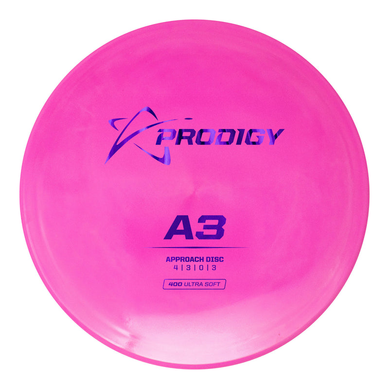 Prodigy 400 Ultra Soft A3 putt & approach disc, pink disc