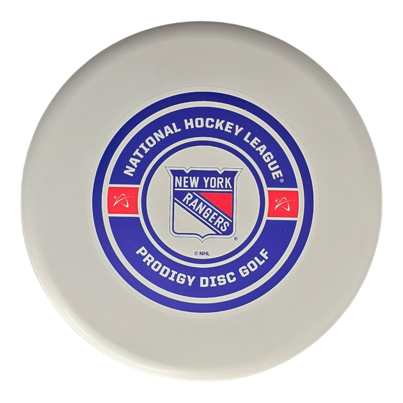 Prodigy ACE Line BaseGrip P Model S putt & approach disc, NHL Team Crest Collection "New York Rangers" stamp, white disc