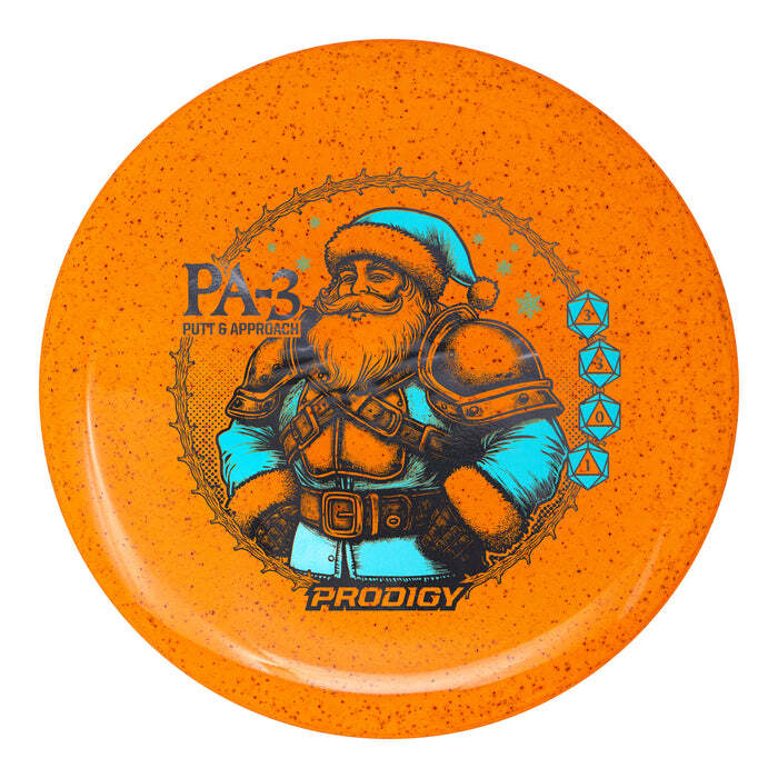 Prodigy ReBlend PA-3 putt & approach disc, Battle Santa stamp, orange disc