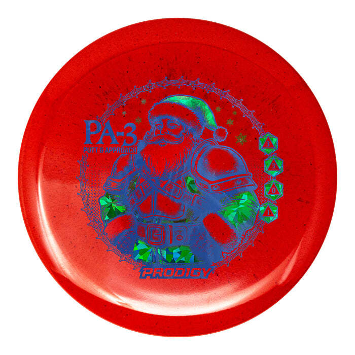 Prodigy ReBlend PA-3 putt & approach disc, Battle Santa stamp, red disc