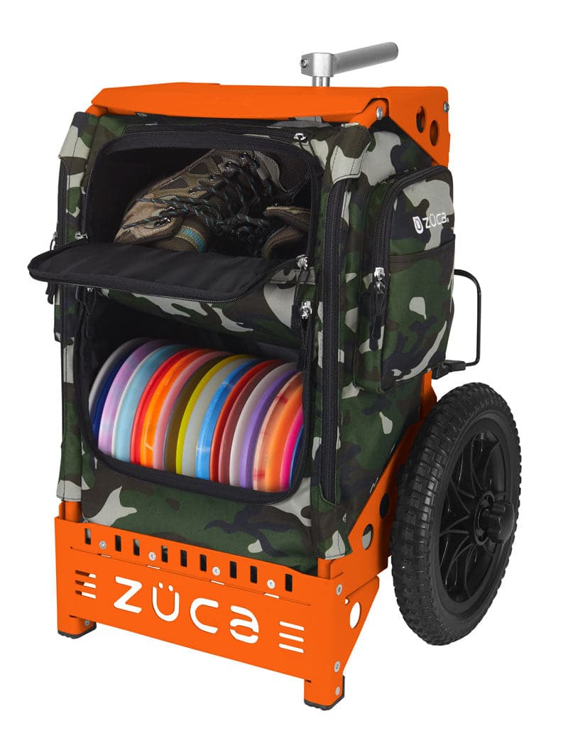 Zuca Orange Backpack Cart - Woodland Camo Trekker Insert Bag