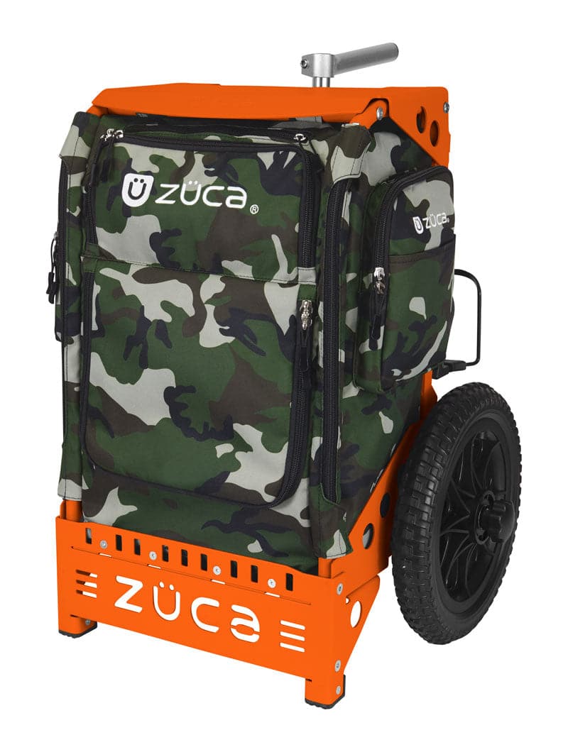 Zuca Orange Backpack Cart - Woodland Camo Trekker Insert Bag