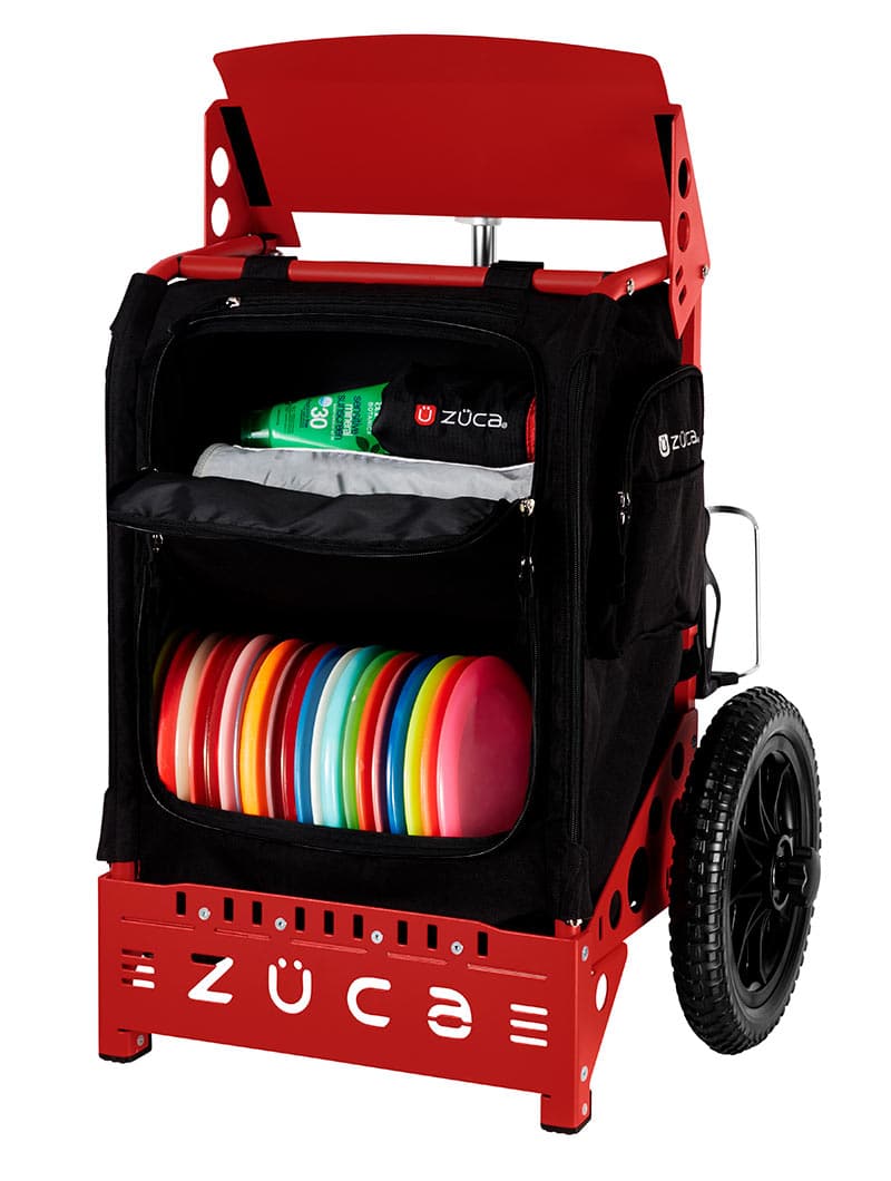 Zuca Red Backpack LG Disc Golf Cart - Black Trekker LG Insert Bag