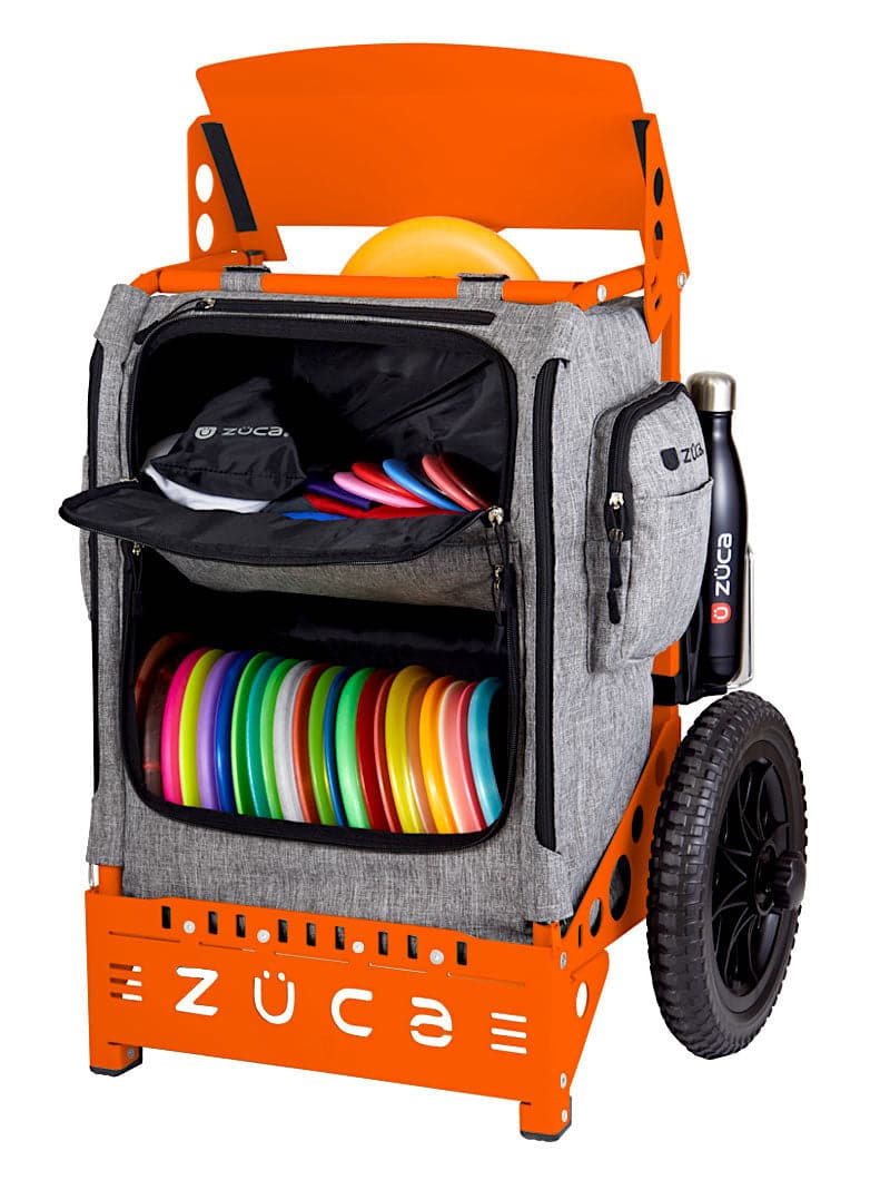 Zuca Orange Backpack LG Disc Golf Cart - Charcoal Trekker LG Insert Bag