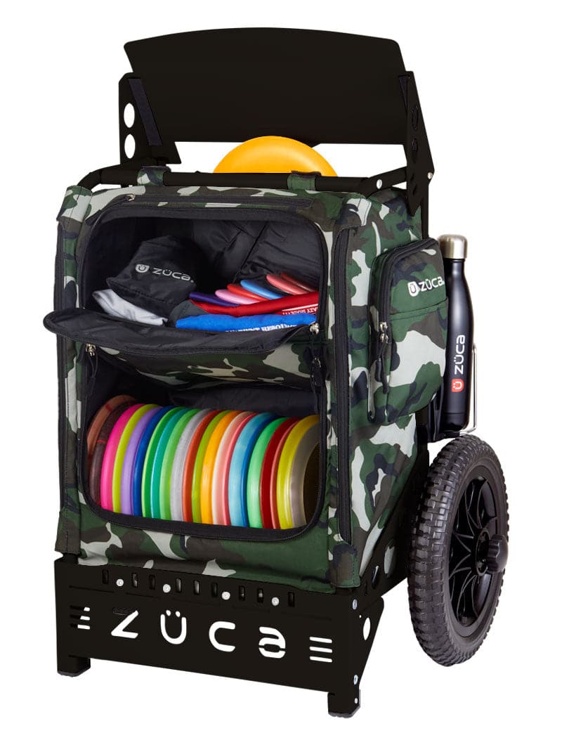 Zuca Black Backpack LG Disc Golf Cart - Woodland Camo Trekker LG Insert Bag